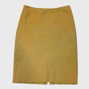 TALBOTS women's pencil skirt tan brown neutral cotton blend lined slit size 4